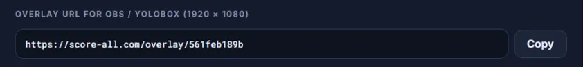 The overlay URL on the Match ready page
